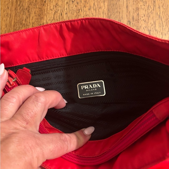 Prada Vibrant Red Nylon Shoulder Bag - Picture 5 of 8